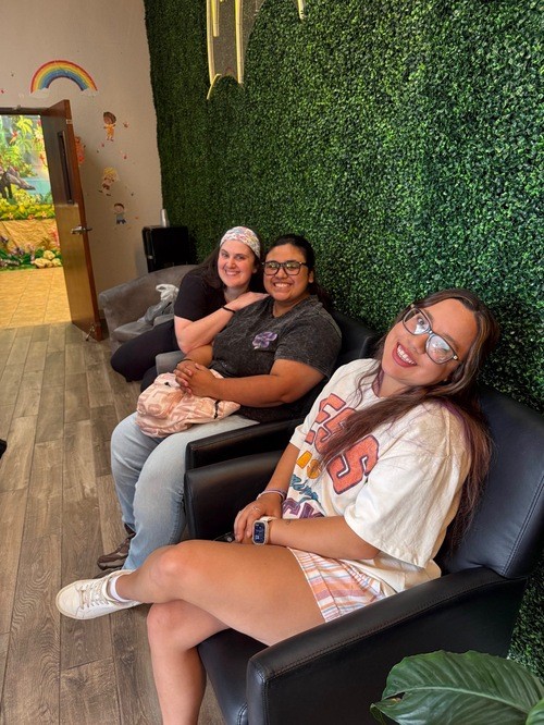 Students hanging out together