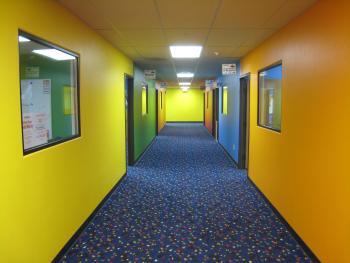 Hallway to Kids Ministry Rooms