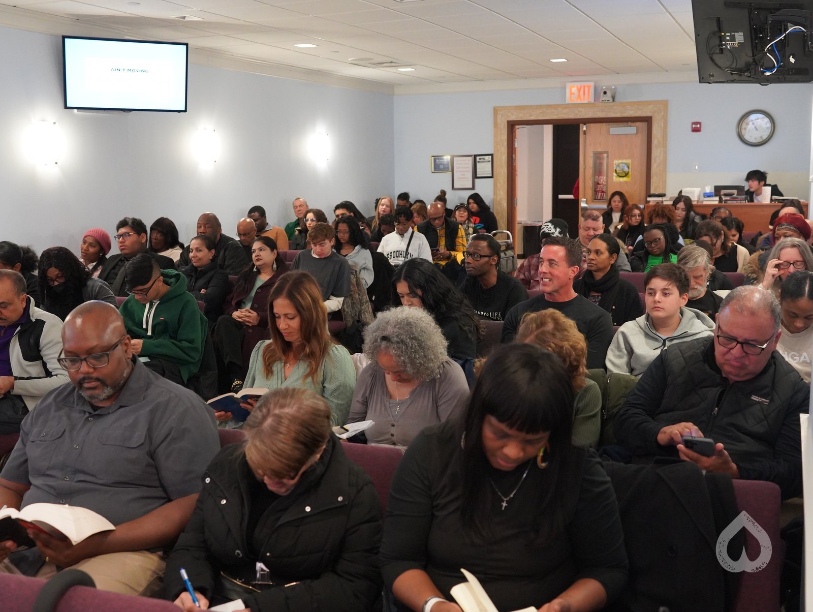 The congregation at Calvary Life Brooklyn seated during a service