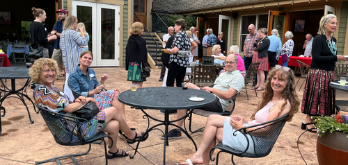 Relaxing on the patio before the Zimbabwe Mission Partnership benefit dinner