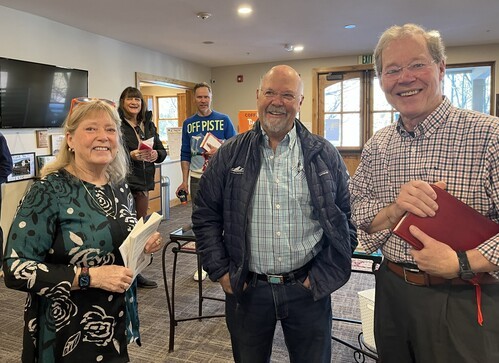 Greeters on Sunday morning in the lobby