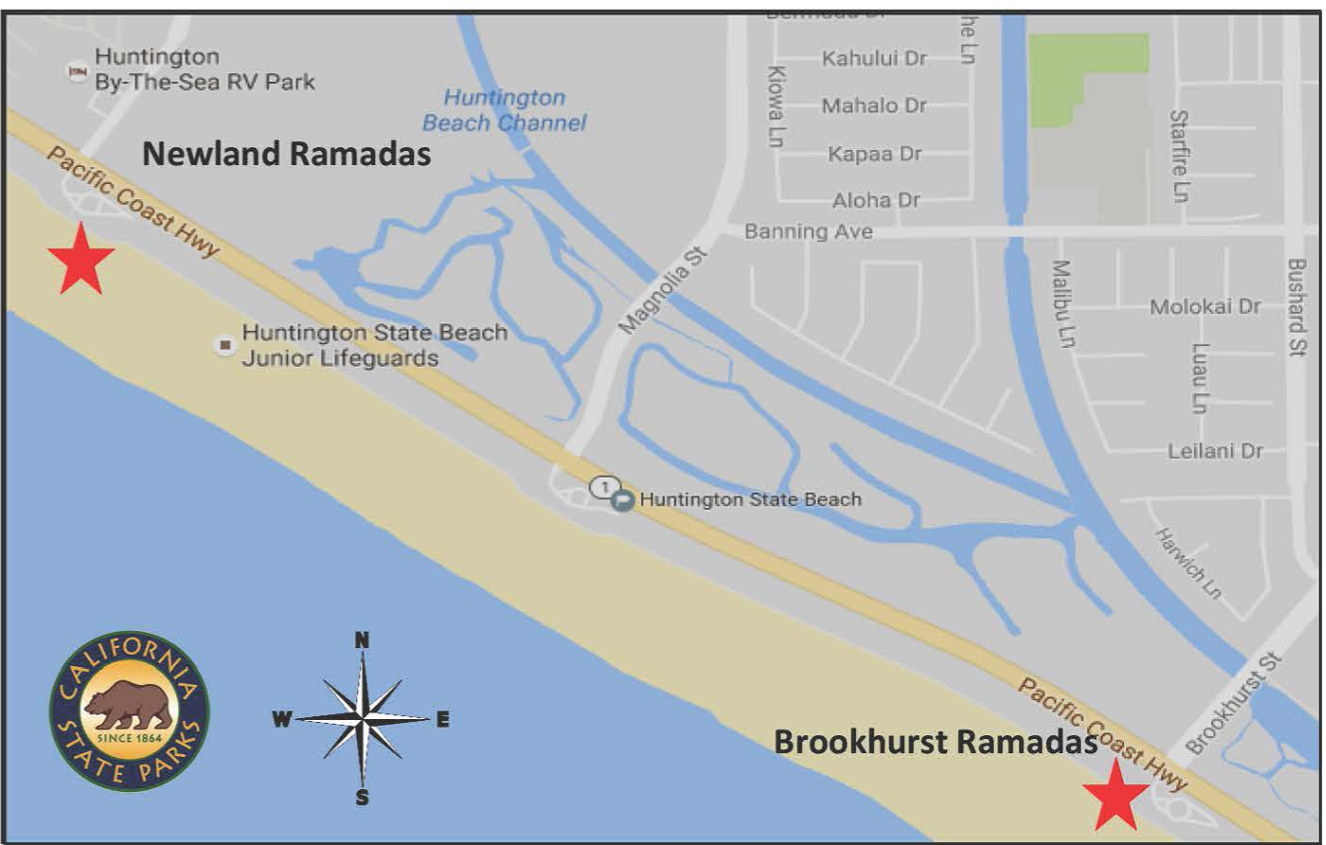Map showing Brookhurst Ramadas and entrance