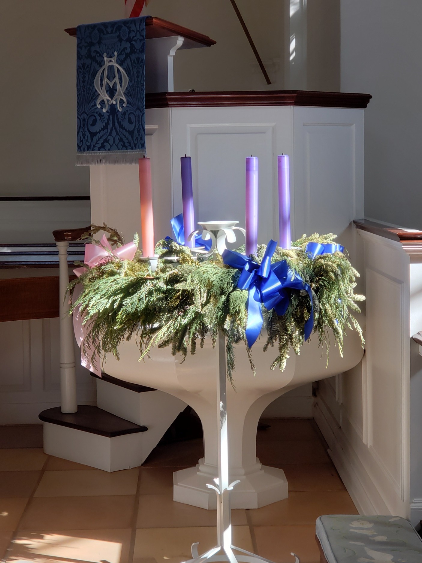 Advent wreath with candles