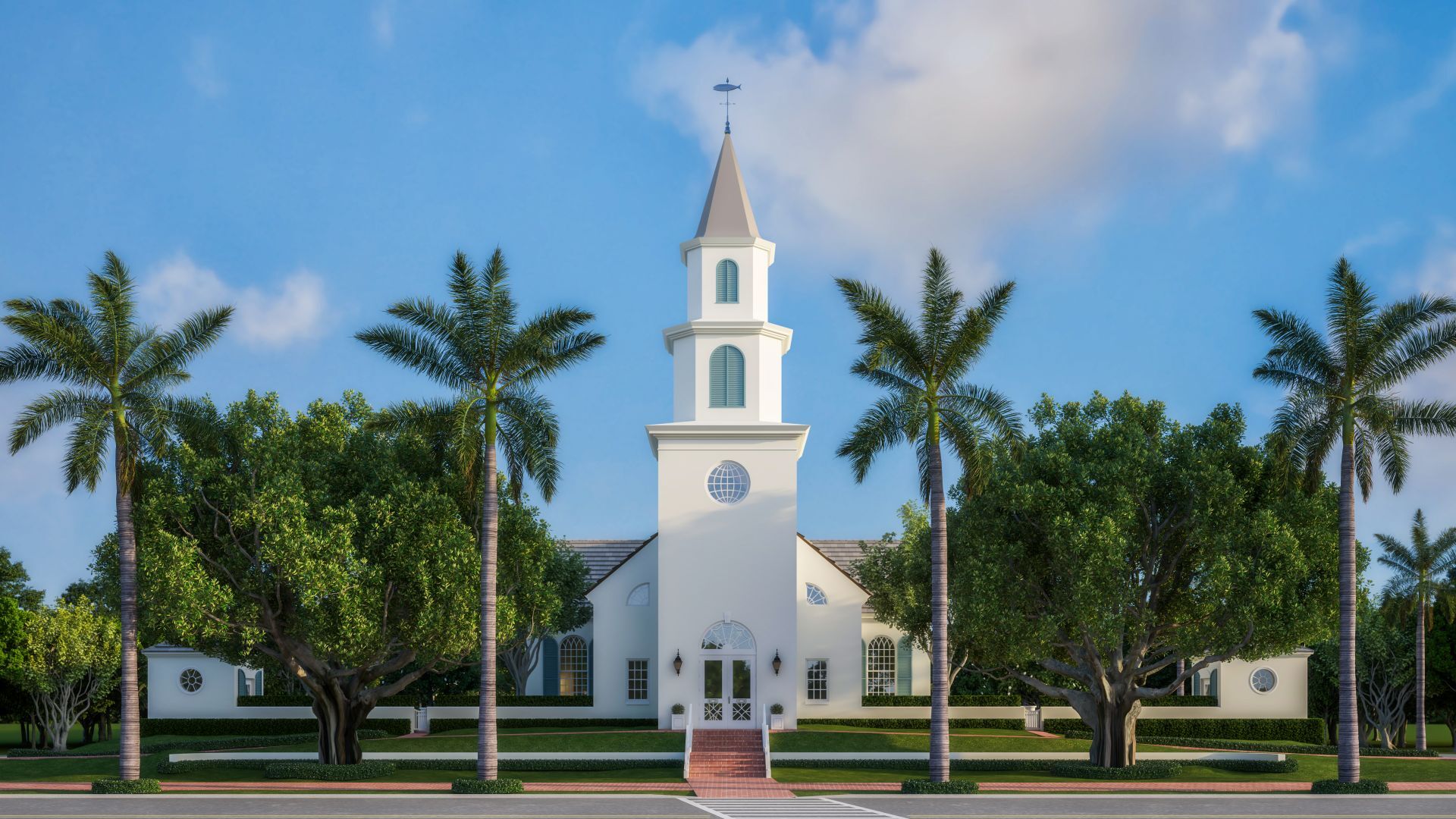 Architectural rendering of the replicated Trinity-by-the-Cove church