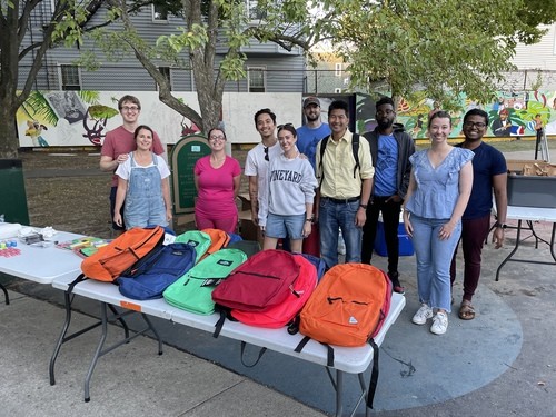 Three close friends smiling