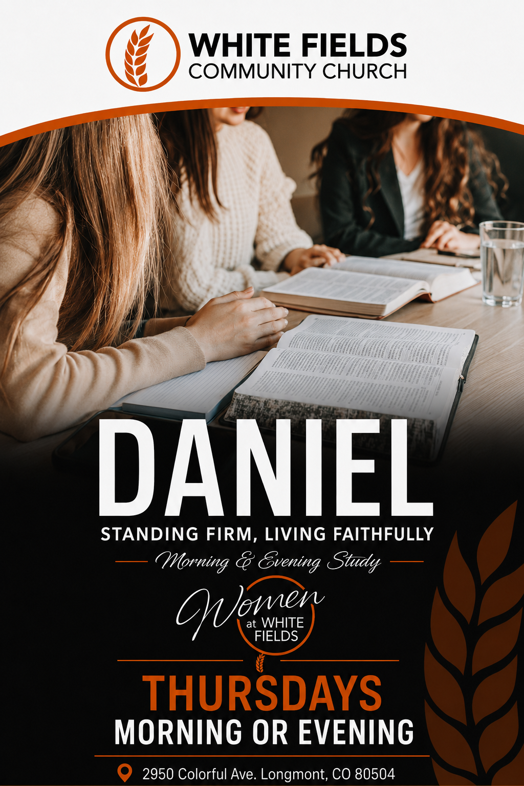 Daniel Standing Firm Living Faithfully Women's Bible Study at White Fields Community Church