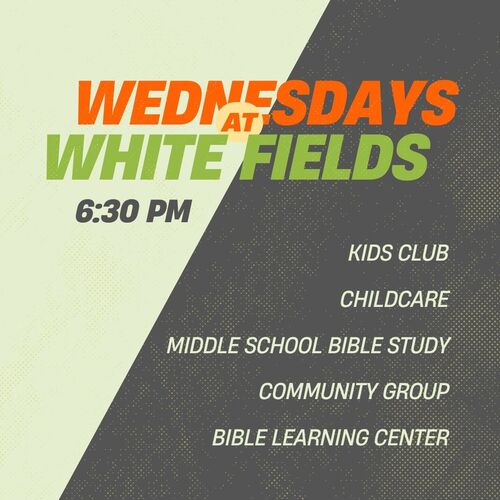 Main entrance of White Fields Community Church with family walking in.