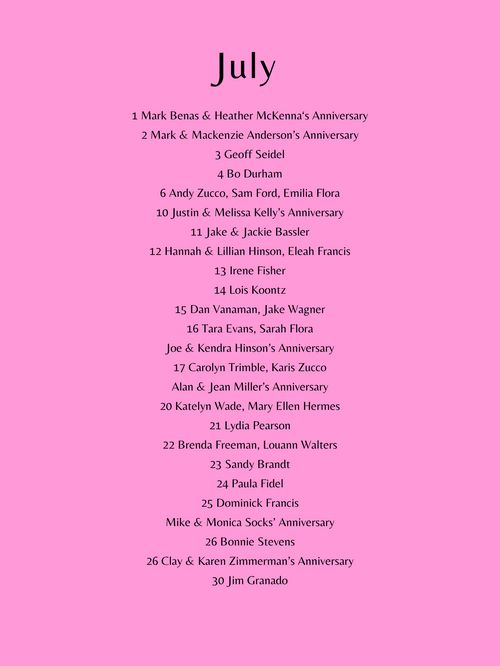 October Birthdays and Anniversaries