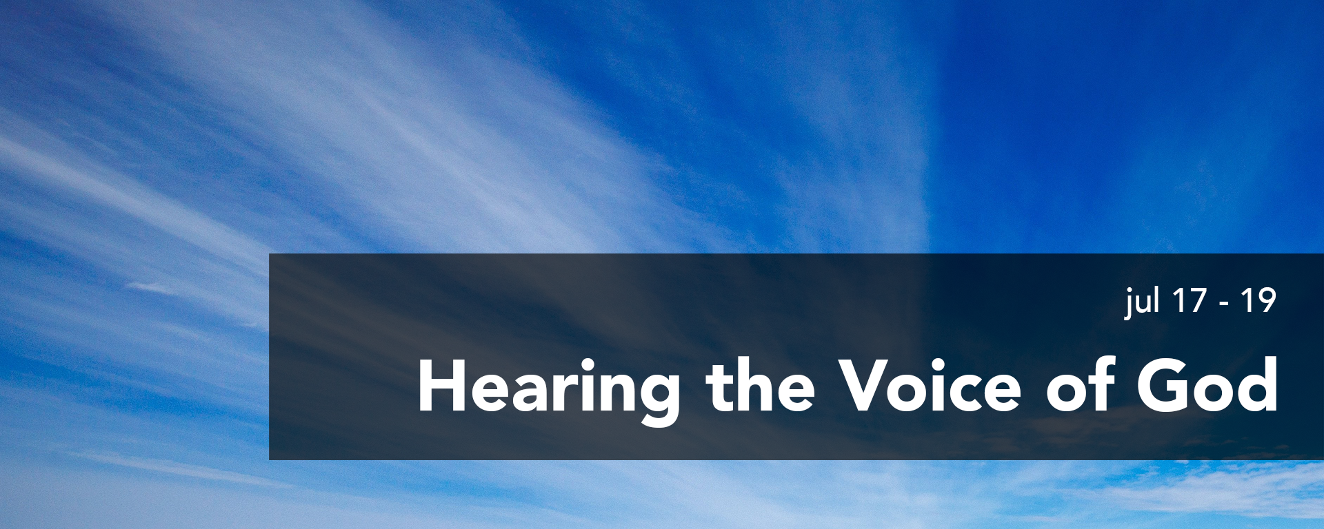 Hearing the Voice of God