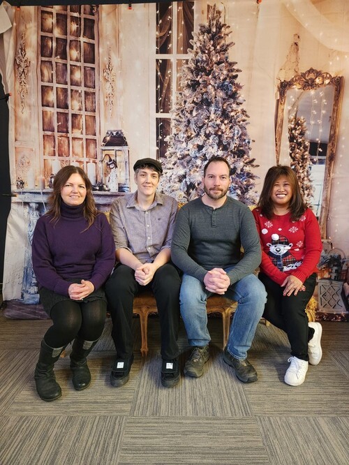 Our volunteer team, from left to right: Michelle, Jason, Josh, Diane