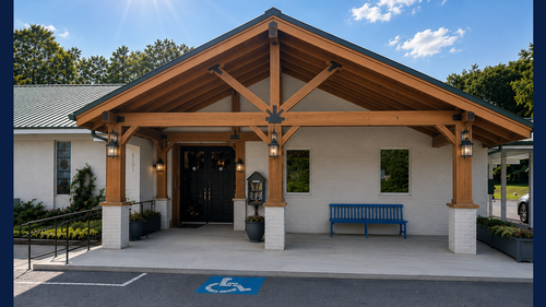 Rendering of the new wheelchair-accessible portico entry at Pure Hope Church in Mableton, GA