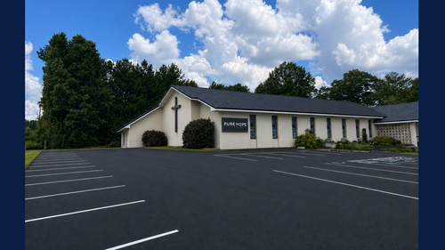 Rendering of the repaved and re-striped parking lot at Pure Hope Church