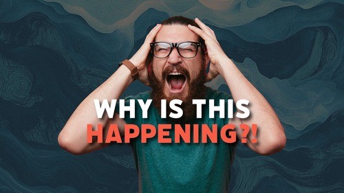 Man yelling alone, representing feeling stuck and asking why God allows suffering.
