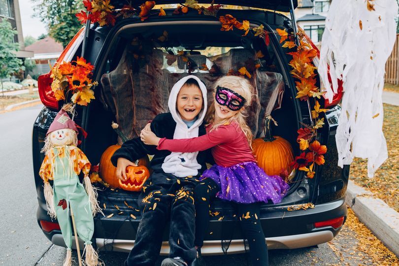 Children enjoying Trunk or Treat at The Groves