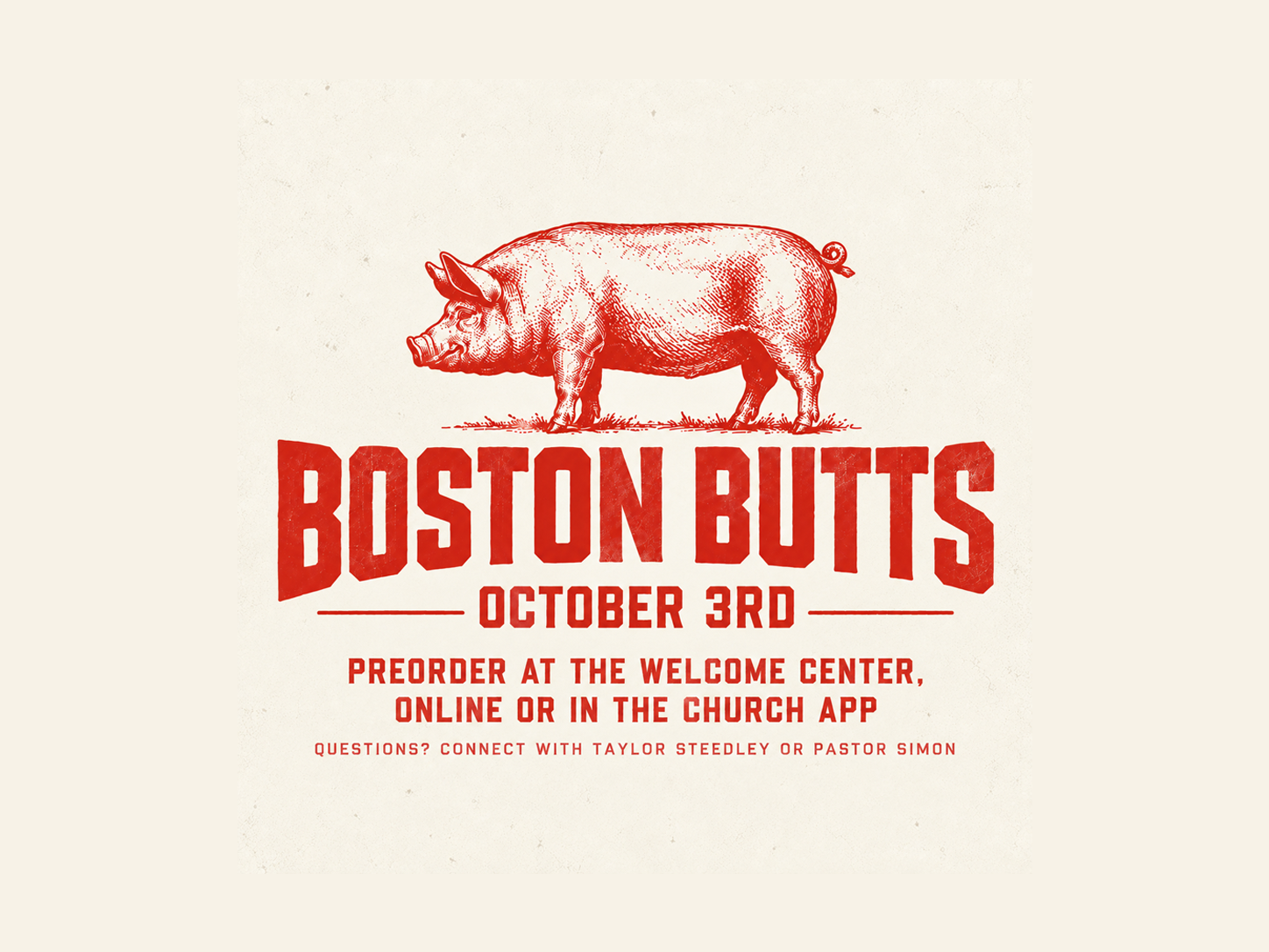 Boston Butt Fundraiser supporting Planted Conference