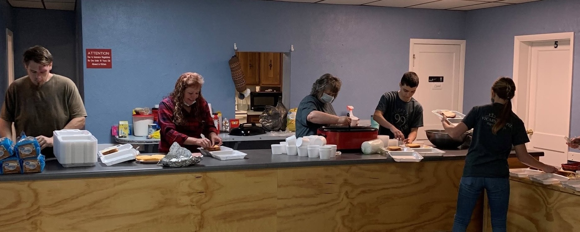Serving a meal together