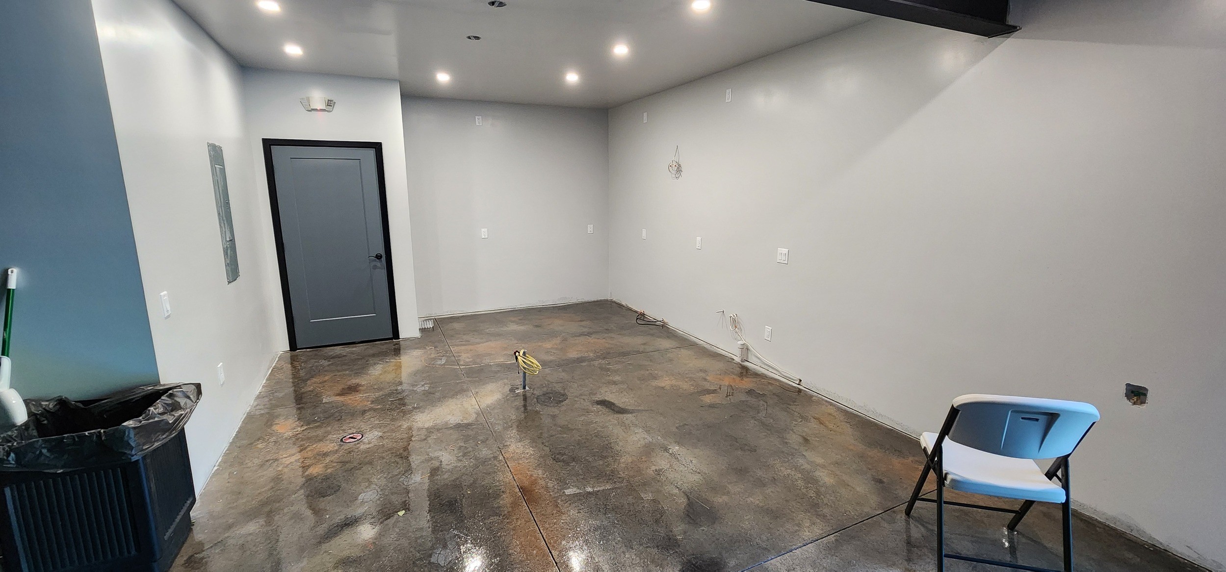 Construction progress on the lower-level kitchen and fellowship area
