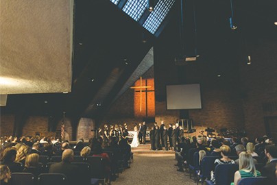 Wedding in St. John's Church sanctuary