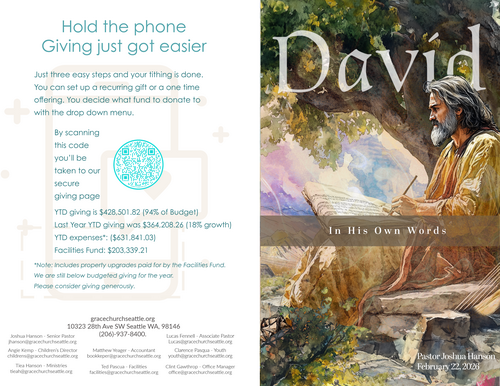 A sneak peek at our paper bulletin.