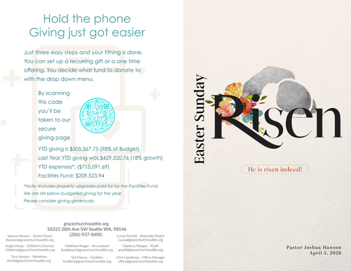 A sneak peek at our paper bulletin.