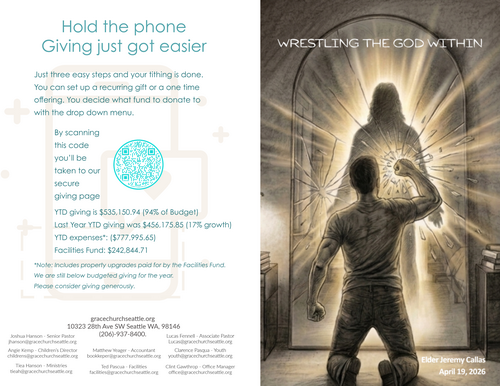 A sneak peek at our paper bulletin.