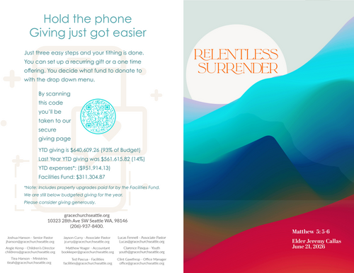 A sneak peek at our paper bulletin.