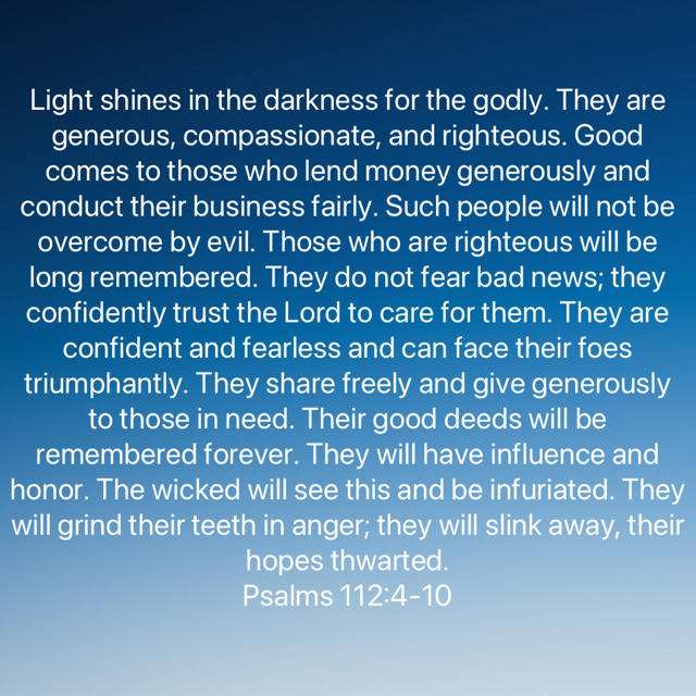 Psalm 112:4-10 | Solid Rock Christian Church