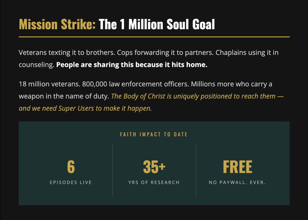 Mission Strike: The 1 Million Soul Goal