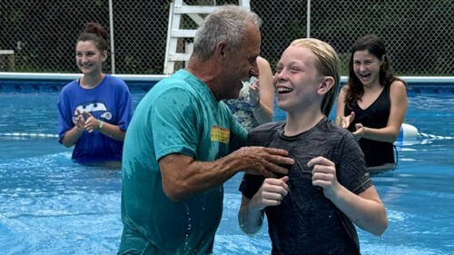 Baptism in the pool