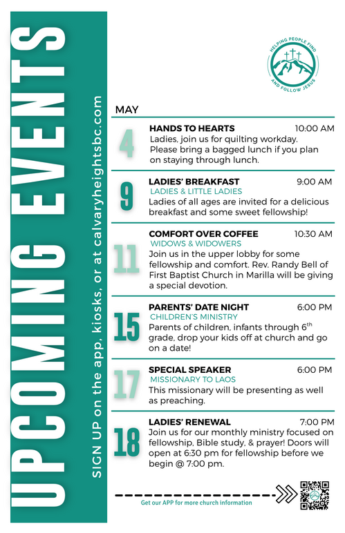 Weekly Bulletin for Calvary Heights Baptist Church