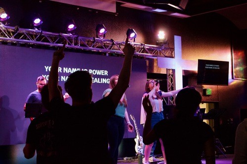 Church praying together