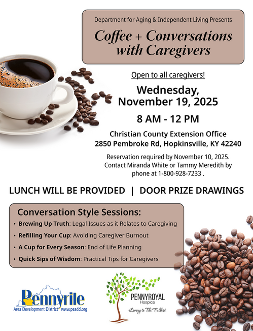 Coffee and Conversations with Caregivers flyer