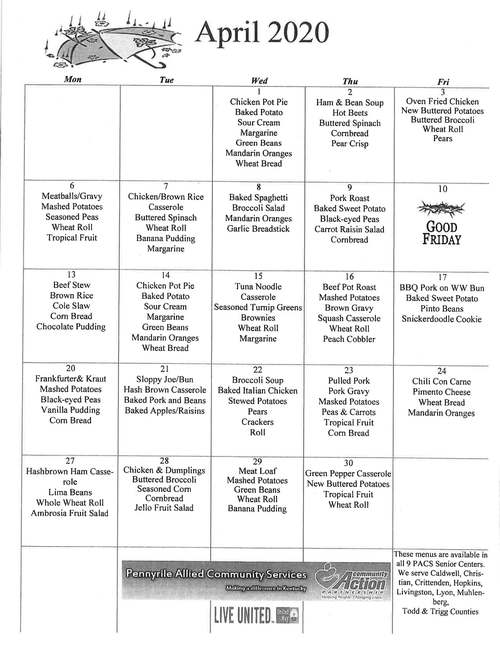 April Menu