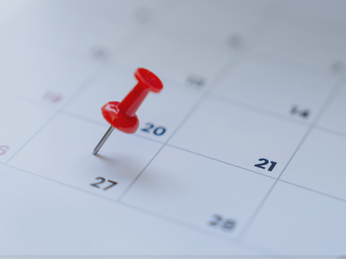 calendar with pushpin